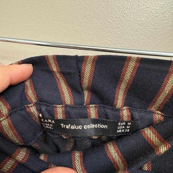 Zara Navy Striped High-Waist Pants - Picture 4 of 5